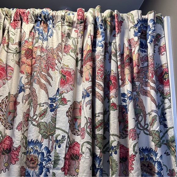 Pottery Barn Accents Pottery Barn Curtain Panels Linen Blend Floral